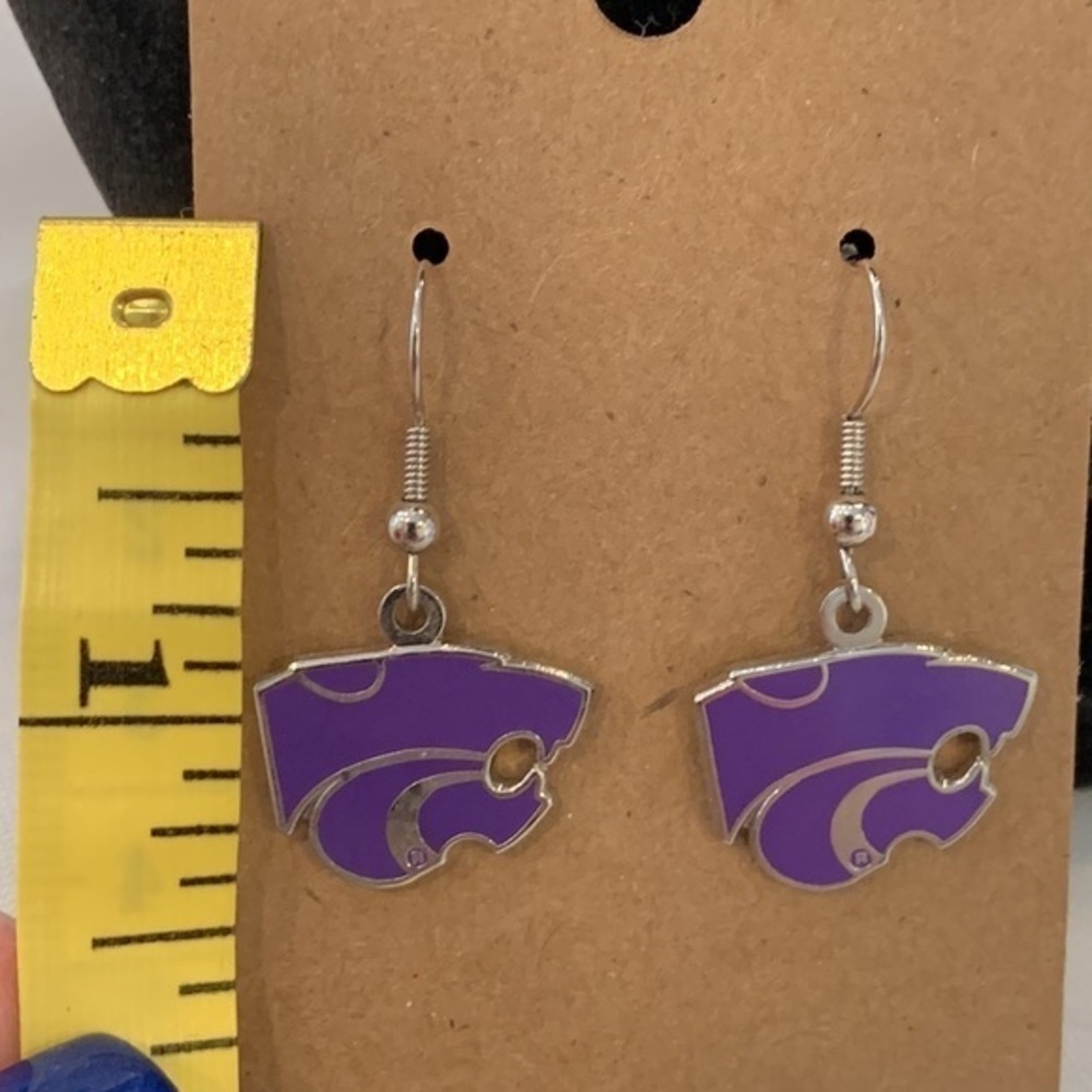 💐5/25 Kansas state enamel purple panthers heads dangle - Picture 4 of 5